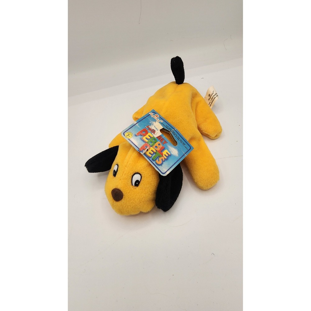Joyful Toys Cuddly Pebble Pet Pluto Dog Yellow Bean Bag Plush Stuffed Animal NWT